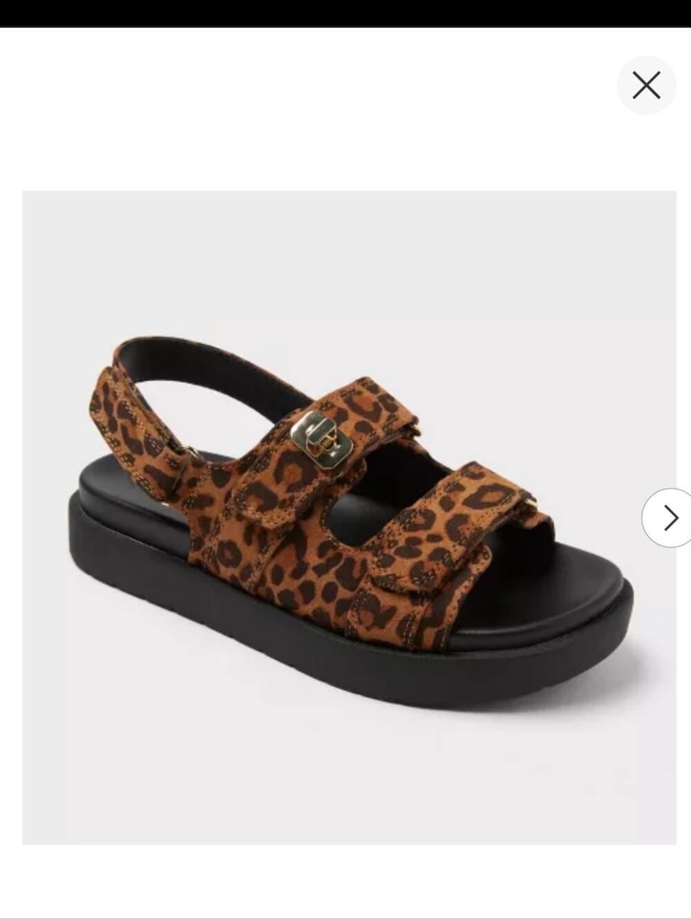 art class Leopard Print Brown and Black Strap Sandals